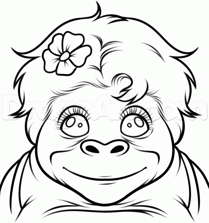 723x770 Cute Baby Monkey Drawings Free Download Clip Art