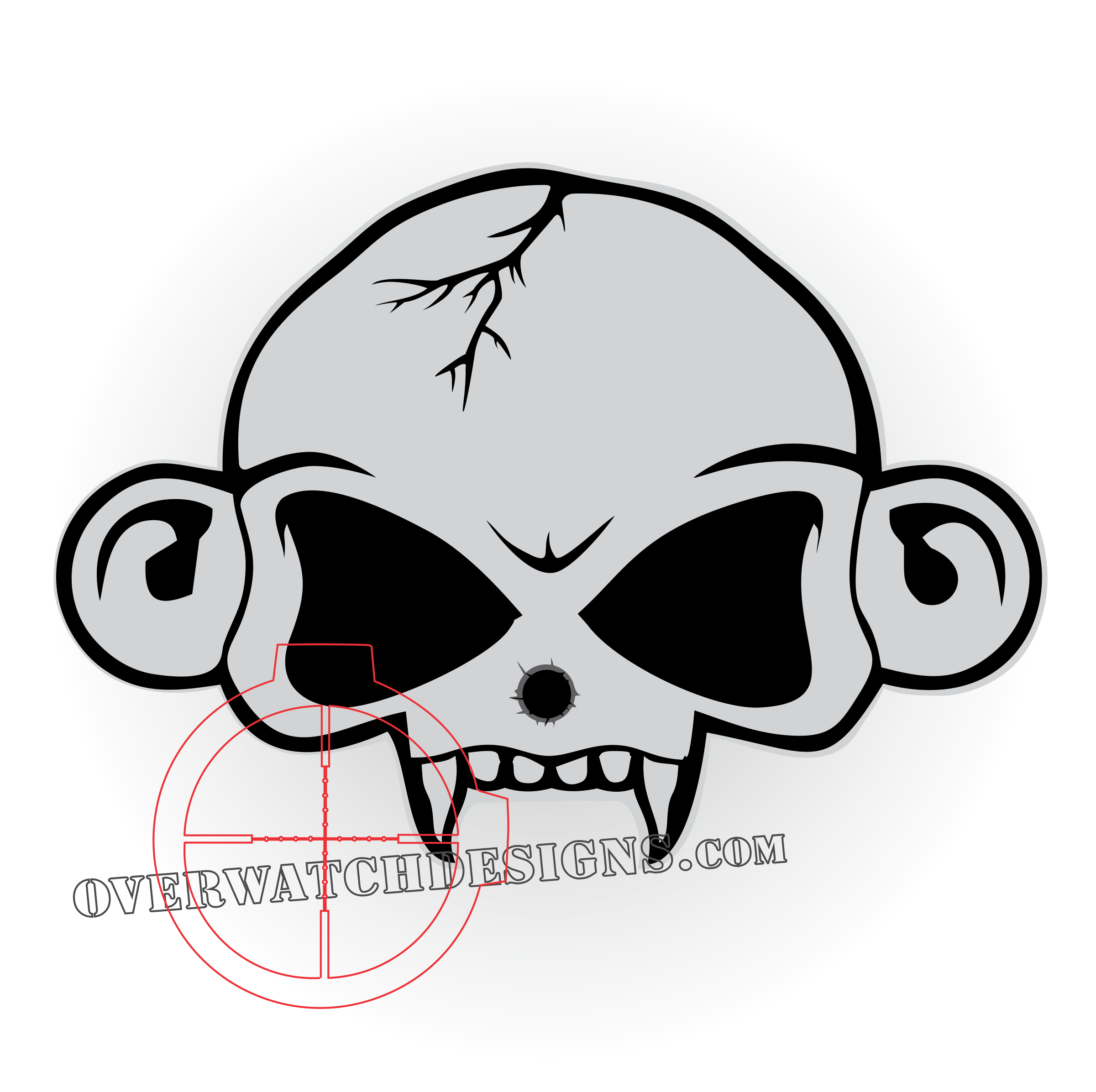 2401x2393 Monkey Skull Sticker