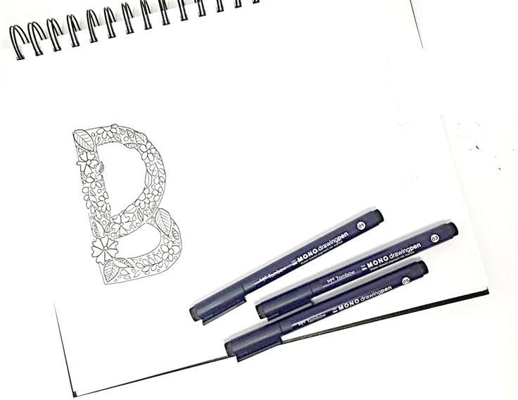736x568 diy floral doodle letter with mono drawing pens doodle lettering