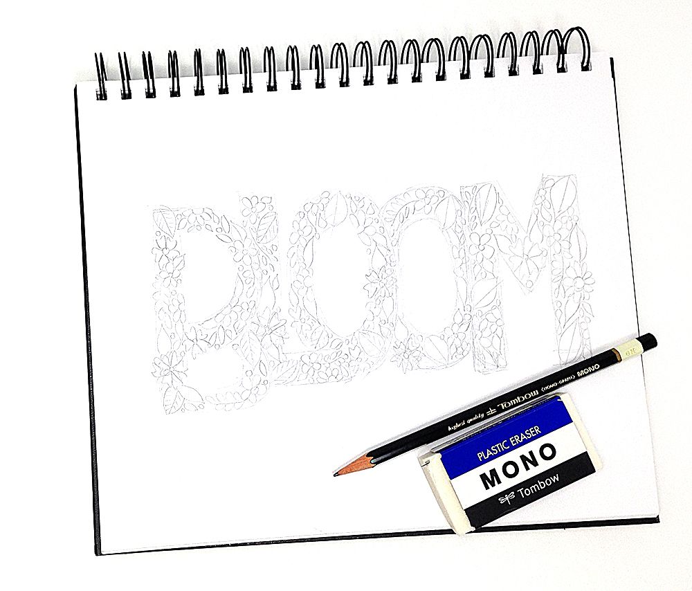1000x854 diy floral doodle letter with mono drawing pens tombow blog
