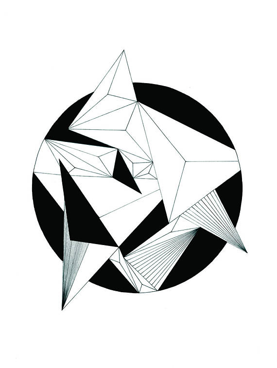 570x757 Geometric Circle Art, Monochromatic, Black And White Art, Wall