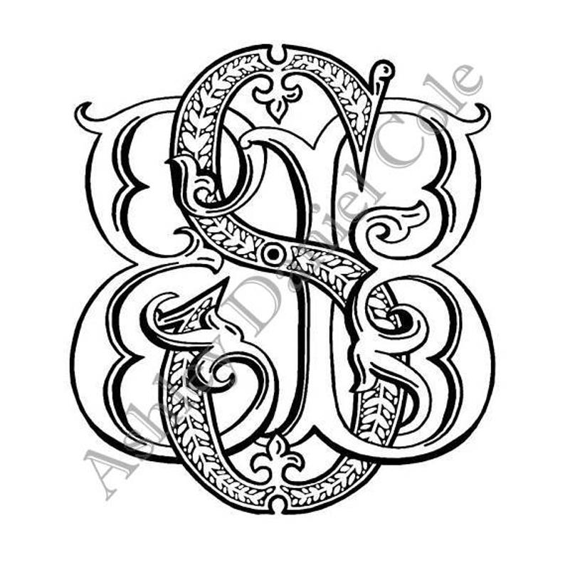 794x794 Custom Hand Drawn Monogram Etsy