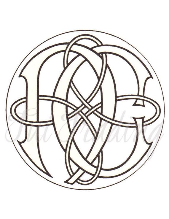 570x738 monogram cn nc digital letters initials letters clipart etsy