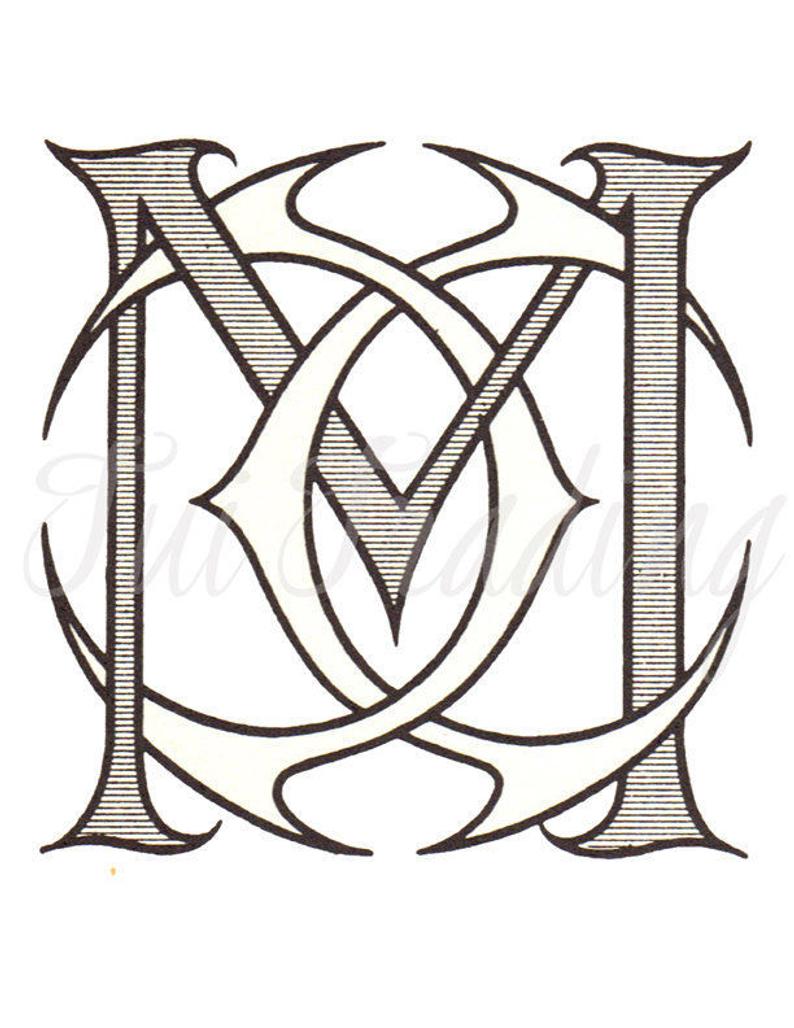 794x1028 monogram mcc digital letters initials clipart antique etsy