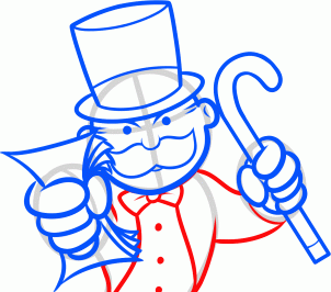 302x266 how to draw monopoly, the monopoly guy