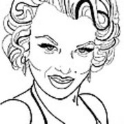 180x180 Marilyn Monroe Line Drawing Art Print