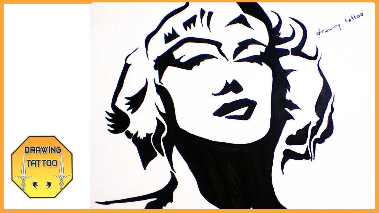 1280x720 Marilyn Monroe Face Tattoo Drawing On Paper