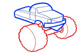 302x217 How To Draw How To Draw A Monster Truck For Kids