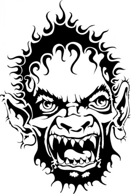 425x626 Horrible Monster Face Vector Clip Art Vector Free Download