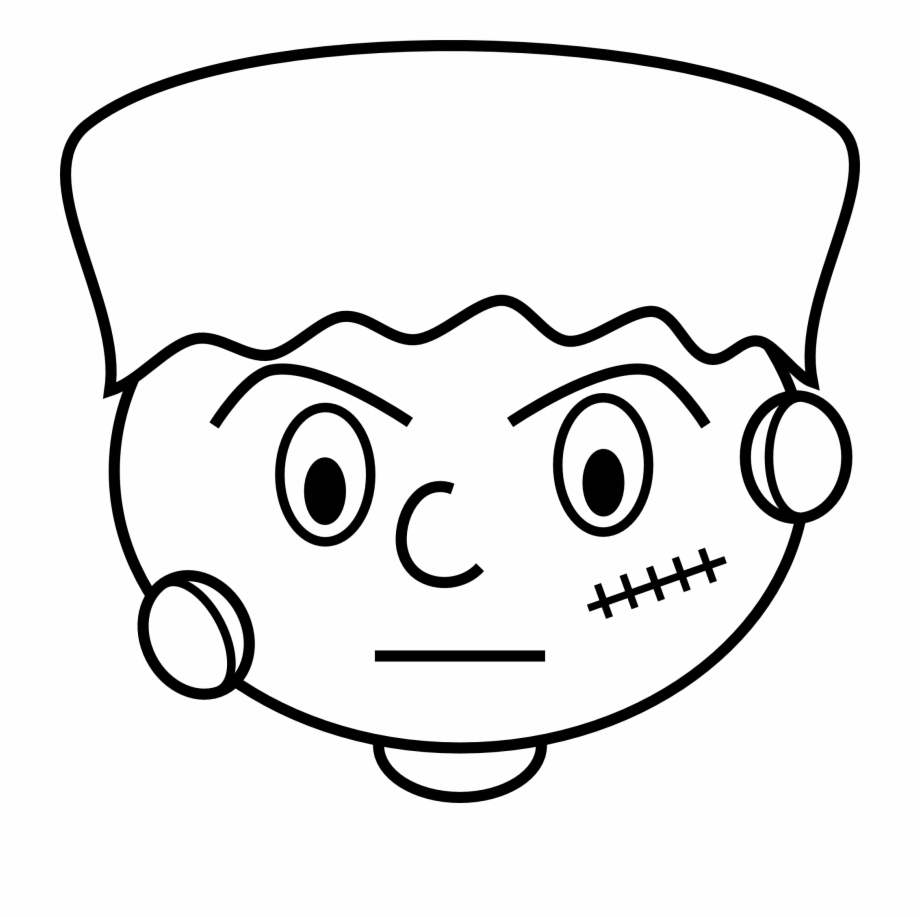 920x917 Images For Frankenstein Face Clipart Black And White