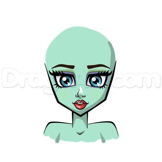 550x550 Monster High Face Drawing Lesson, Step