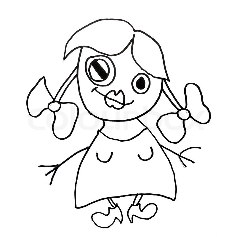 800x800 Monster Girl Evil Hero Hand Drawing Stock Image Colourbox