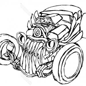 300x300 photostock vector hotrod monster hand drawn silhouette isolatet