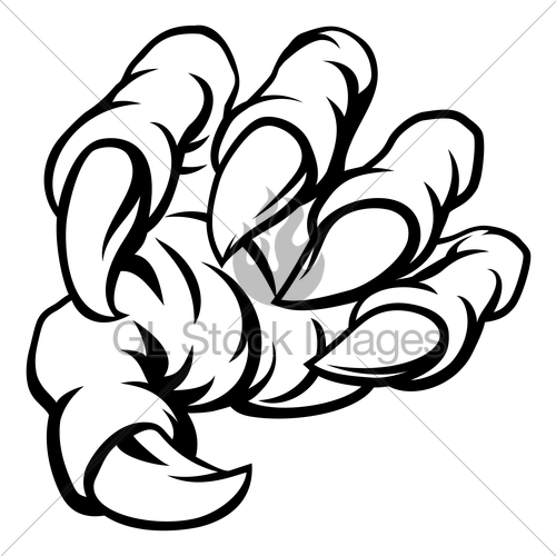 500x500 Cartoon Monster Claw Hand Gl Stock Images