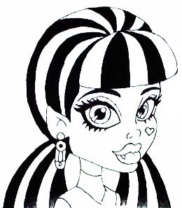 260x297 how to draw draculaura from monster high steps