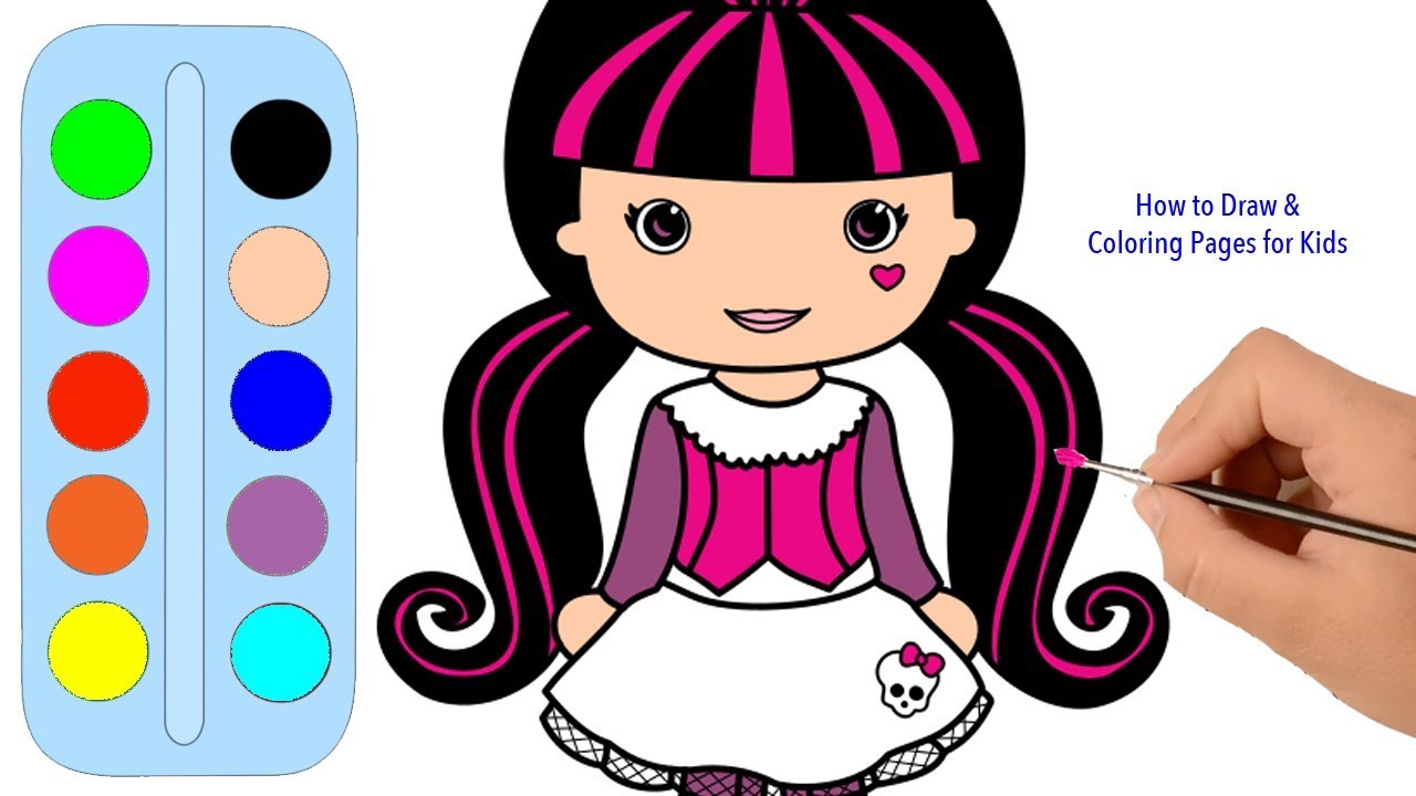 1280x720 learn how to speed draw paint draculaura monster high animation