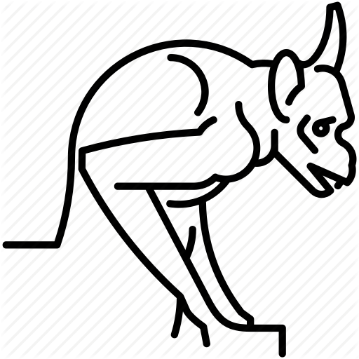 512x512 gargoyle vector line drawing transparent png clipart free