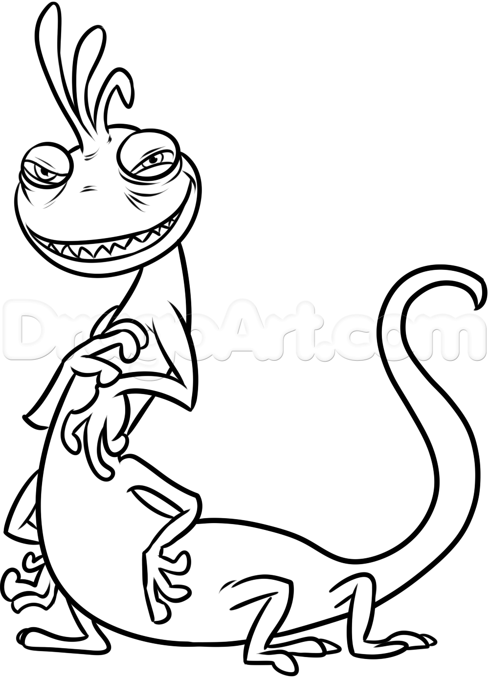 1000x1389 how to draw monsters inc randall, step