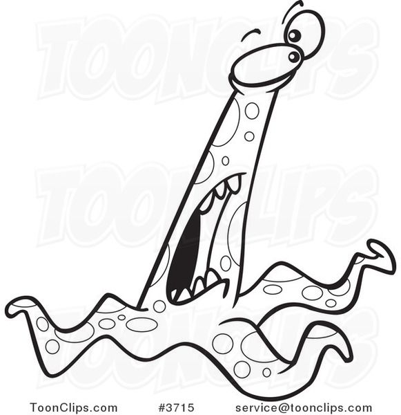 581x600 Cartoon Black And White Line Drawing Of A Bad Monster Screaming