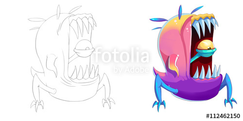 500x250 Coloring Book And Monster Creature Character Design Set Big