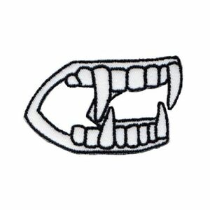300x300 Vampire Teeth Patch Monster Halloween Horror Fan Embroidered Iron