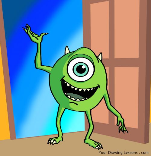500x518 Draw Mike Wazowski From Monsters Inc Your Drawing Lessons