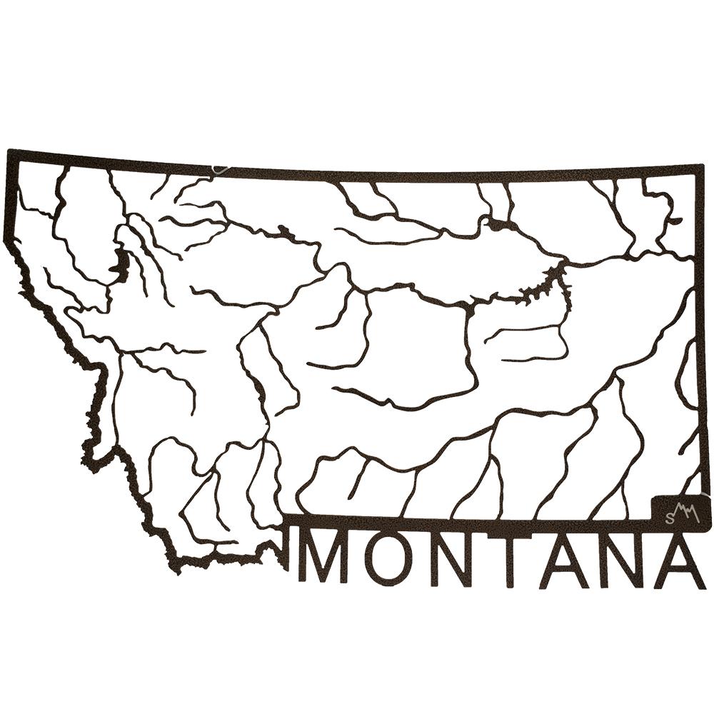 1000x1000 Montana Rivers Metal Wall Art