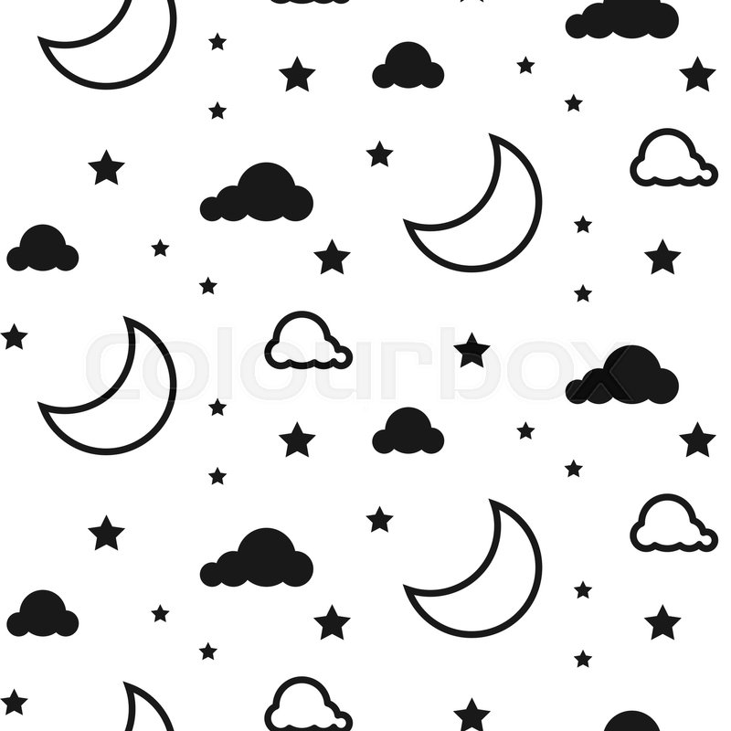 800x800 Moon And Clouds Seamless Kid Vector Stock Vector Colourbox