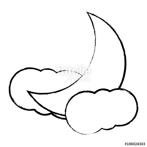 Moon And Clouds Drawing | Free download on ClipArtMag