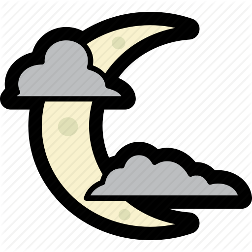 512x512 Cloud, Clouds, Crescent, Moon, Night, Sleep, Weather Icon