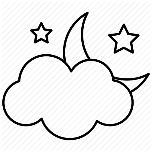 512x512 Clouds, Halloween Moon, Moon, Stars, Sundown, Weather Icon Icon