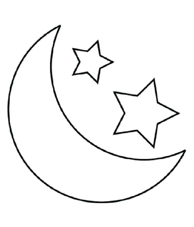 656x768 Moon Printable Coloring Pages Collection Of With Stars Drawing