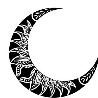 336x336 Crescent Moon Drawing Clipart Waning Small And Star Celtic