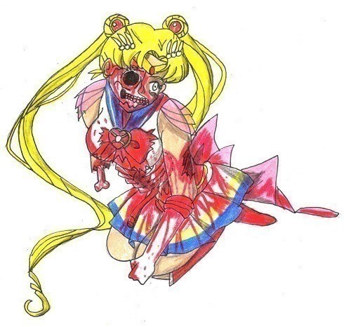 490x466 Zombie Sailor Moon A Piece Of Character Art Drawing On Cut Out