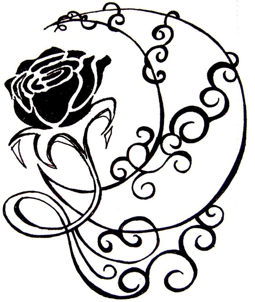 821x972 Pix For Gt Crescent Moon Drawing Tattoo Tattoo's Tatuajes