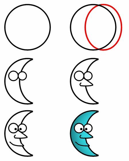 450x561 Drawing A Cartoon Moon Drawing Step