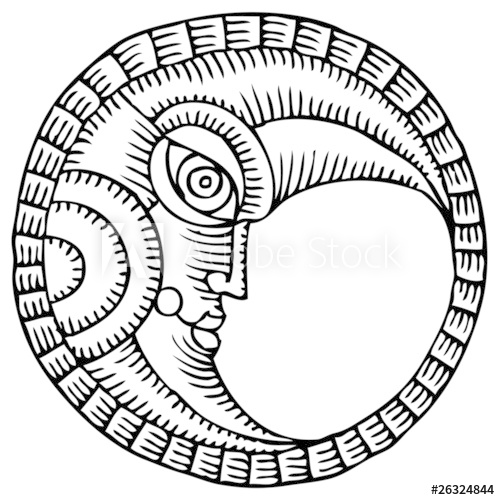 500x500 Moon Drawing Two