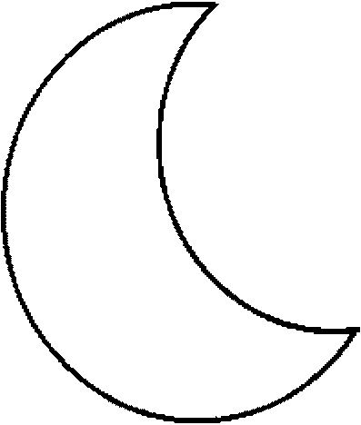 397x468 Coloring Drawing Of A Moon S Crescent Picture