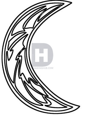 286x380 How To Draw A Tribal Moon, Step
