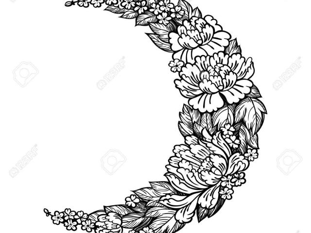 640x480 Free Drawn Moon, Download Free Clip Art