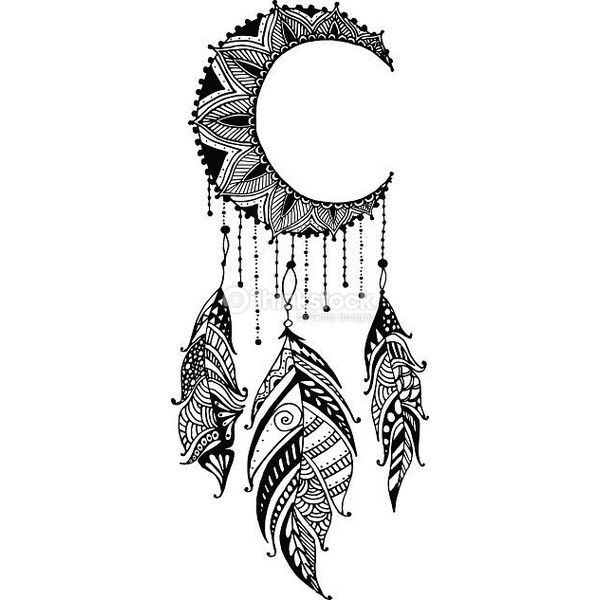 600x600 Hand Drawn Moon Mandala Dreamcatcher With Feathers Ethnic