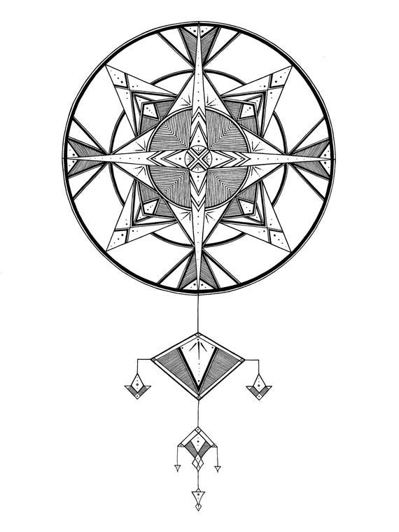 570x760 August Lightning Moon Art Print Dreamcatcher Birth Moon Etsy