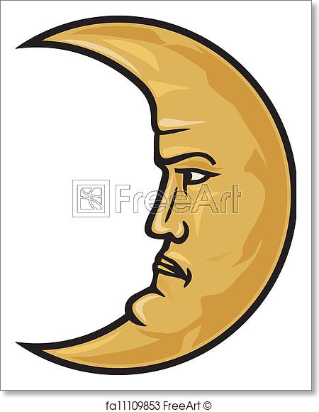 450x580 free art print of crescent moon face freeart