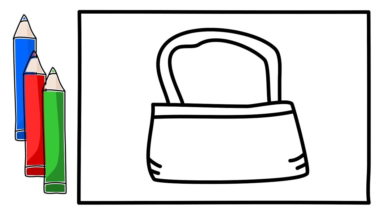 1280x720 How To Draw A Bag, Moon, Flower, Train, For Kids Drawing