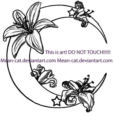 400x396 Moon And Star With Inner Strength Tattoos Lily And Moon Tattoo