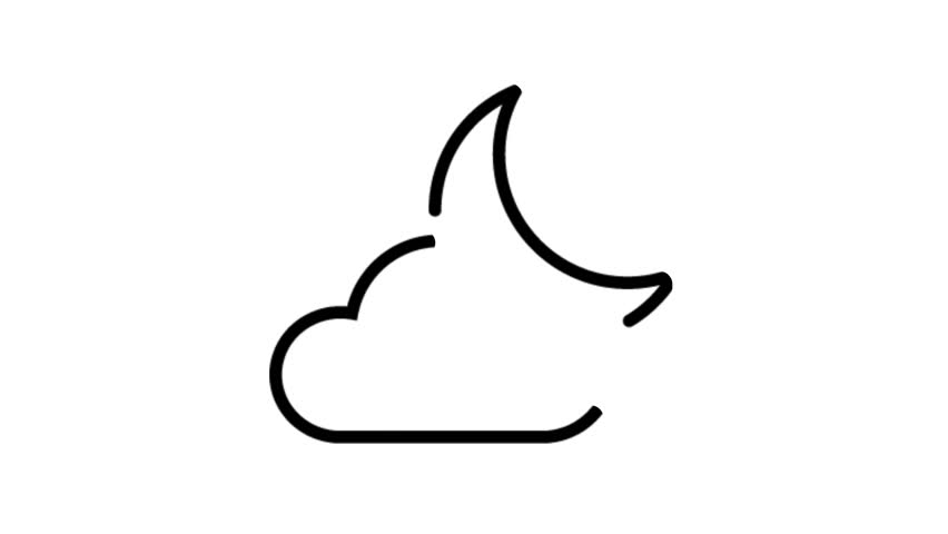 852x480 Weather Moon Flat Line Icon Stock Footage Video