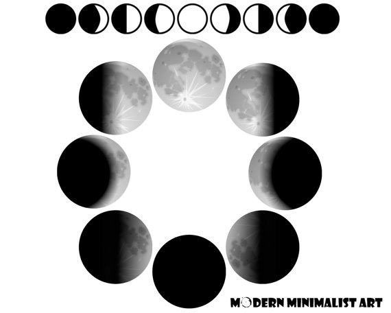 570x456 Clipart Moon Phases