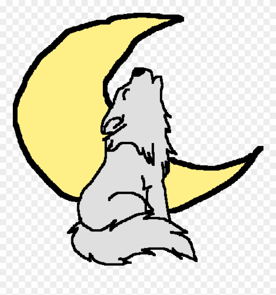 880x943 Moonlight Howling Gray Wolf Clipart