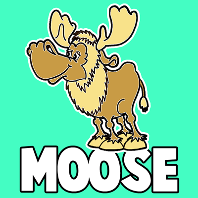 400x400 How To Draw A Cartoon Moose With Step