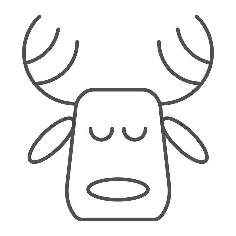 800x800 Moose Head Outline Moose Head Vector Cartoon Vector